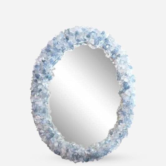 Blue Geode Enrusted Designs Frame Mirror