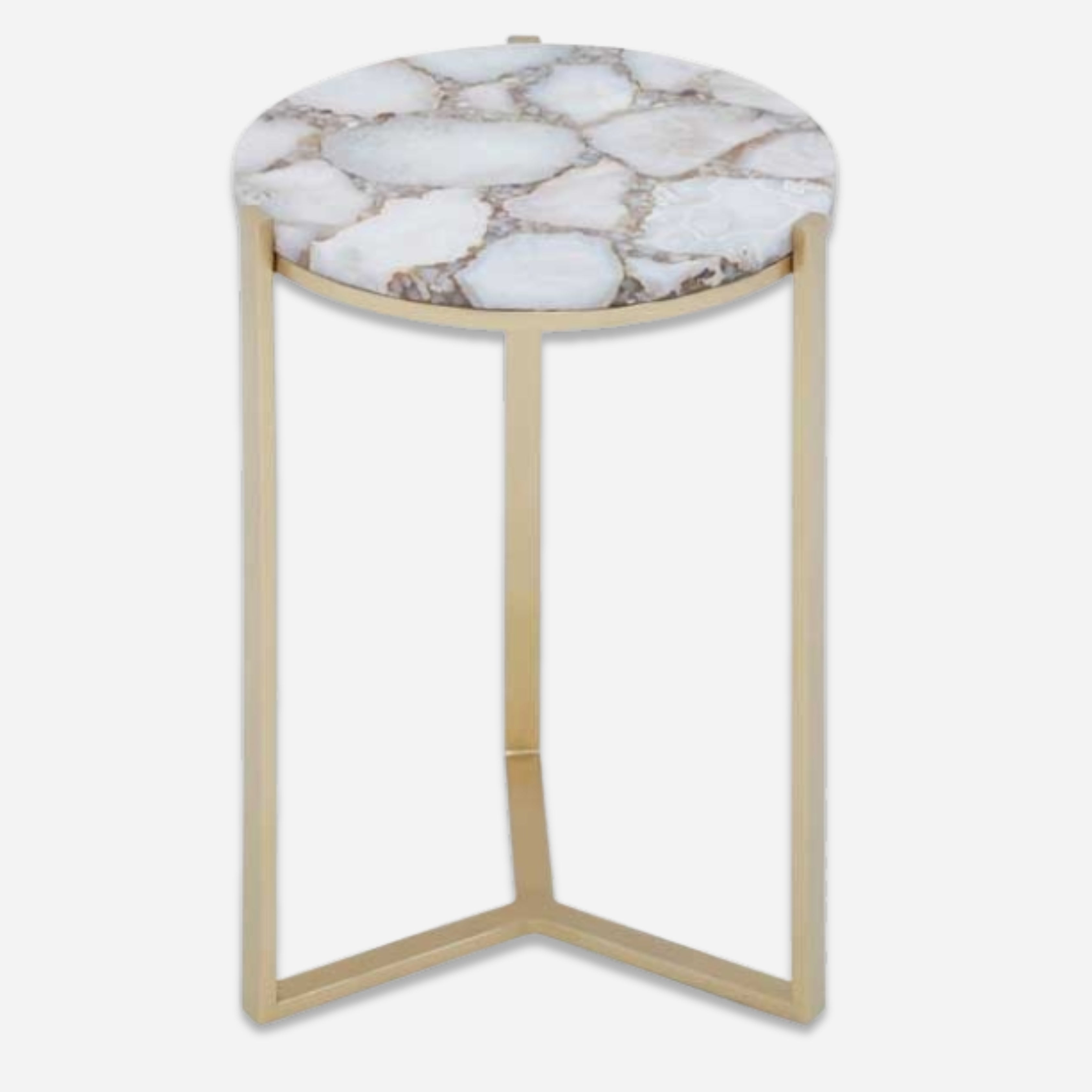 Ivory & Gold Agate Side Table