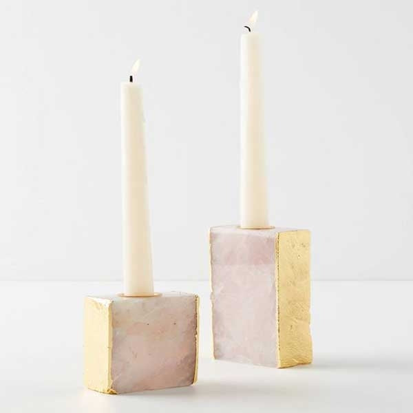 Rose Quartz Candle Holder