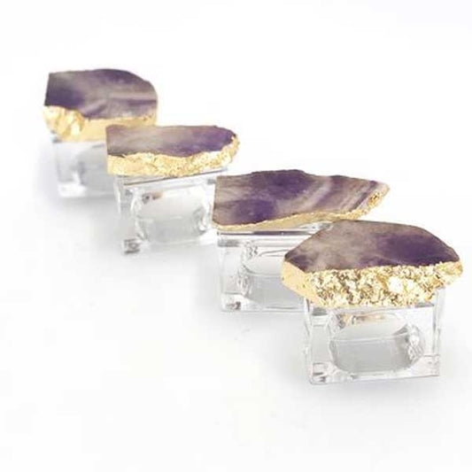 4 Amethyst NAPKIN RINGS