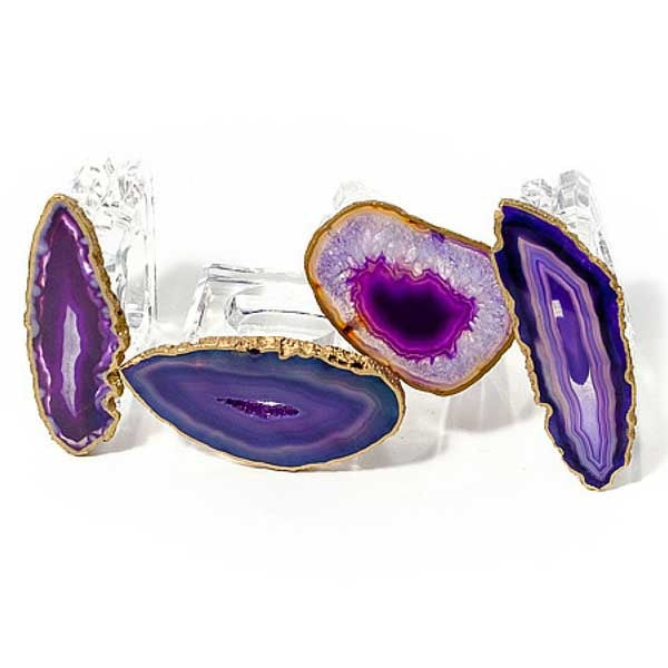 4 Agate Geode Napkin Rings