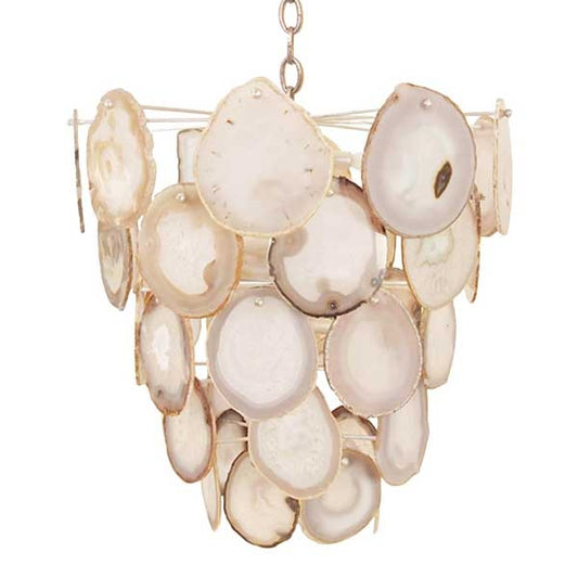 Grey and White Agate Chandelier