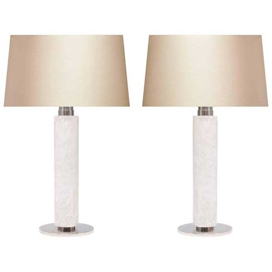 Pair of Rock Crystal QuartzTable Lamps