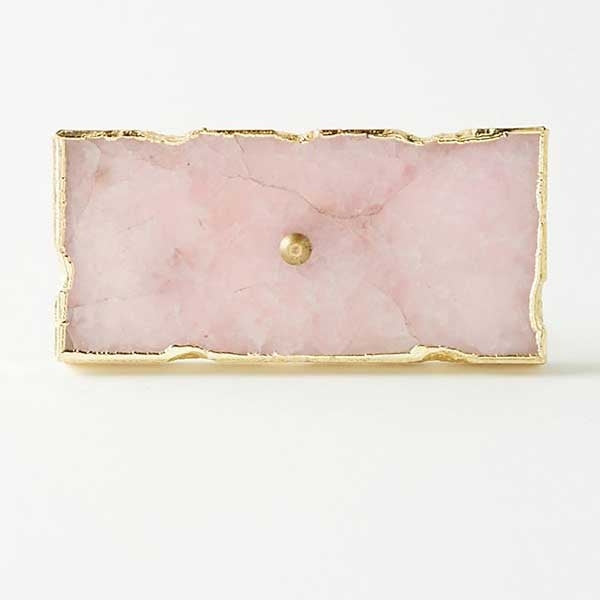 Rose quartz stone knob