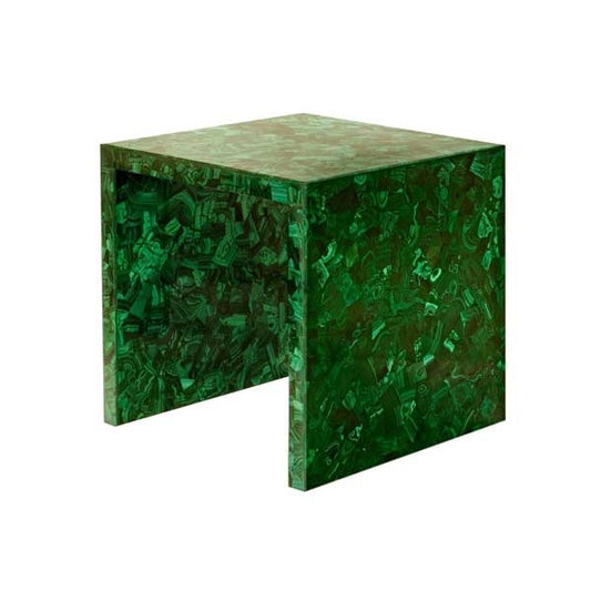 Malachite Finish Bronze Cross Table