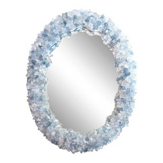 Blue Geode Enrusted Designs Frame Mirror