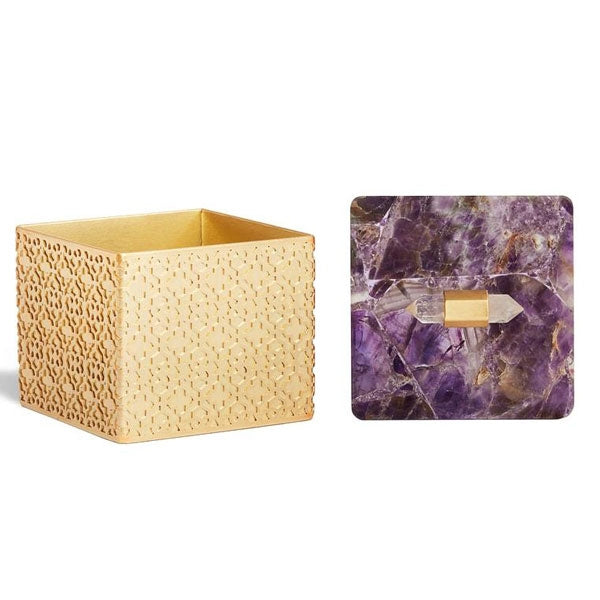 Square Filigree Box In Amethyst