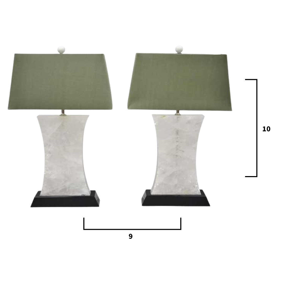 Pair of Rock Crystal QuartzTable Lamps