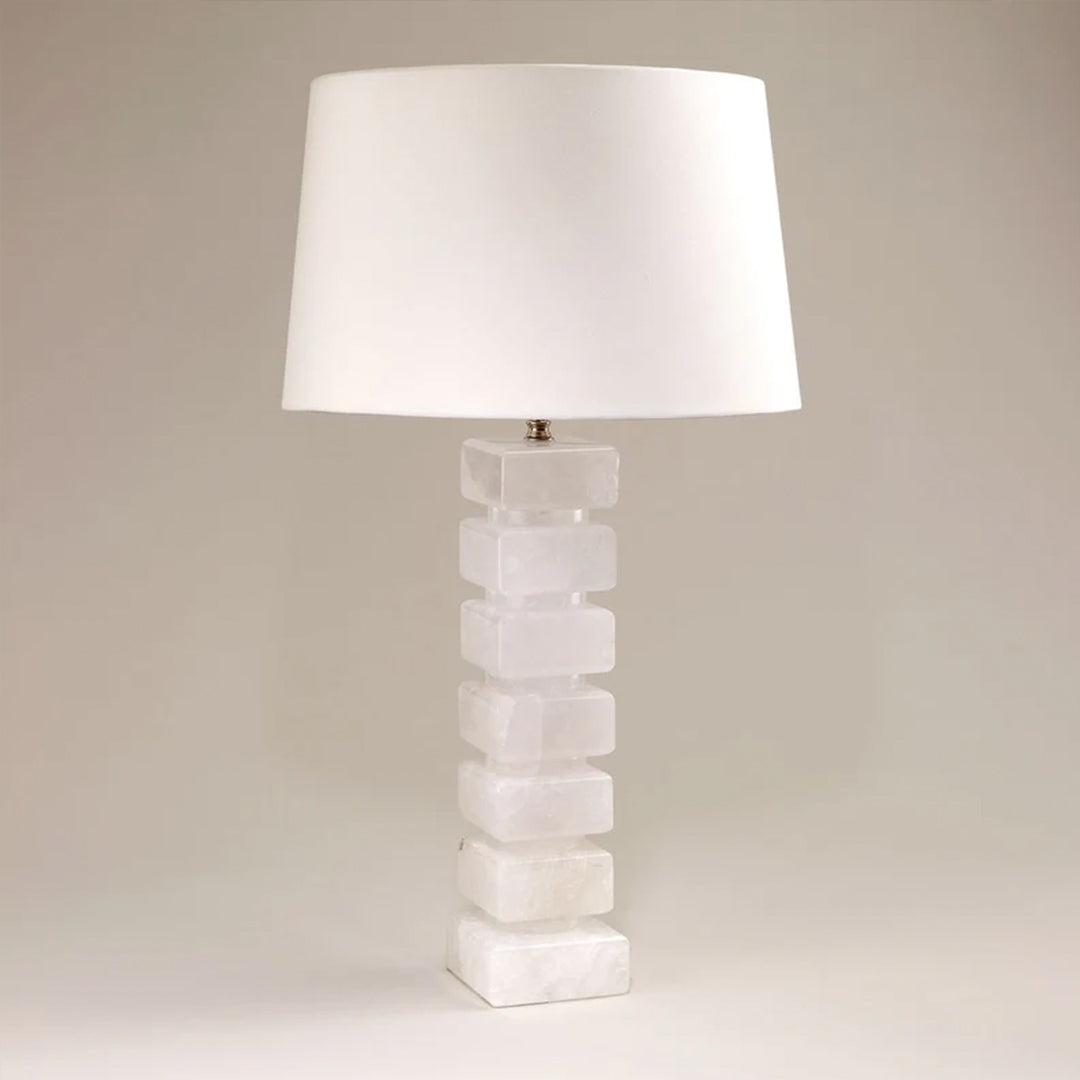 Pair of Cubic Form Rock Crystal Quartz Lamps