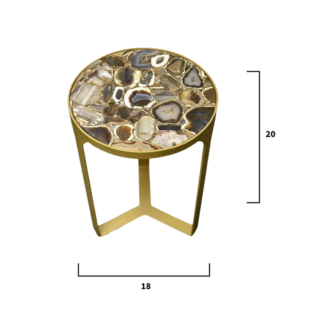 Round Agate Composite Side Table