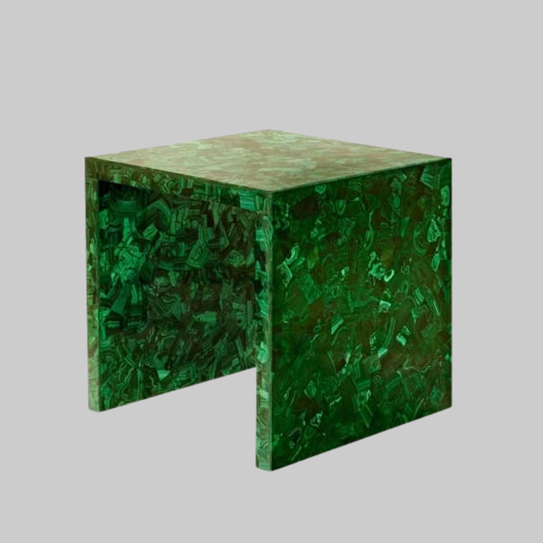 Malachite Finish Bronze Cross Table