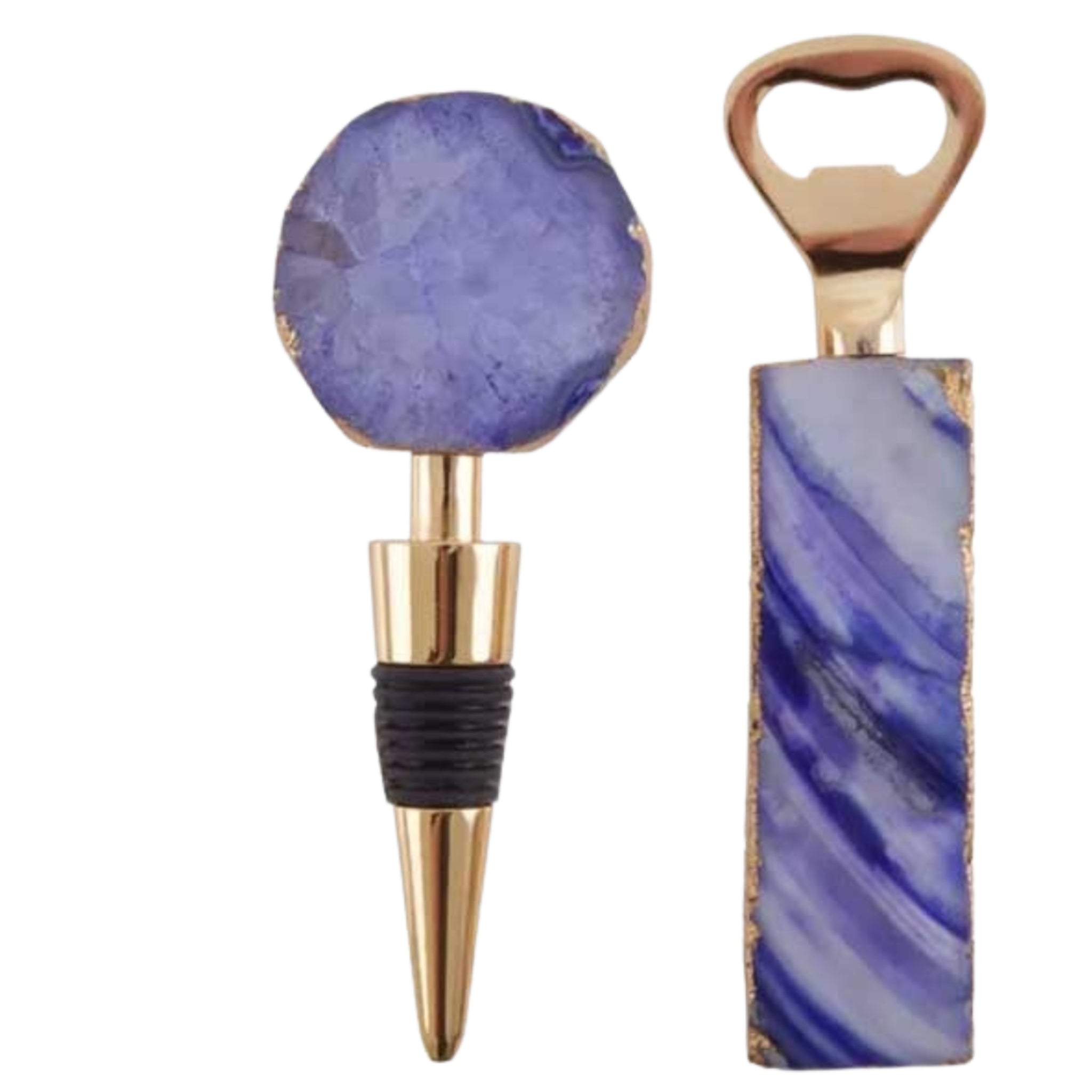 Agate Bottle Opener & Stopper Set