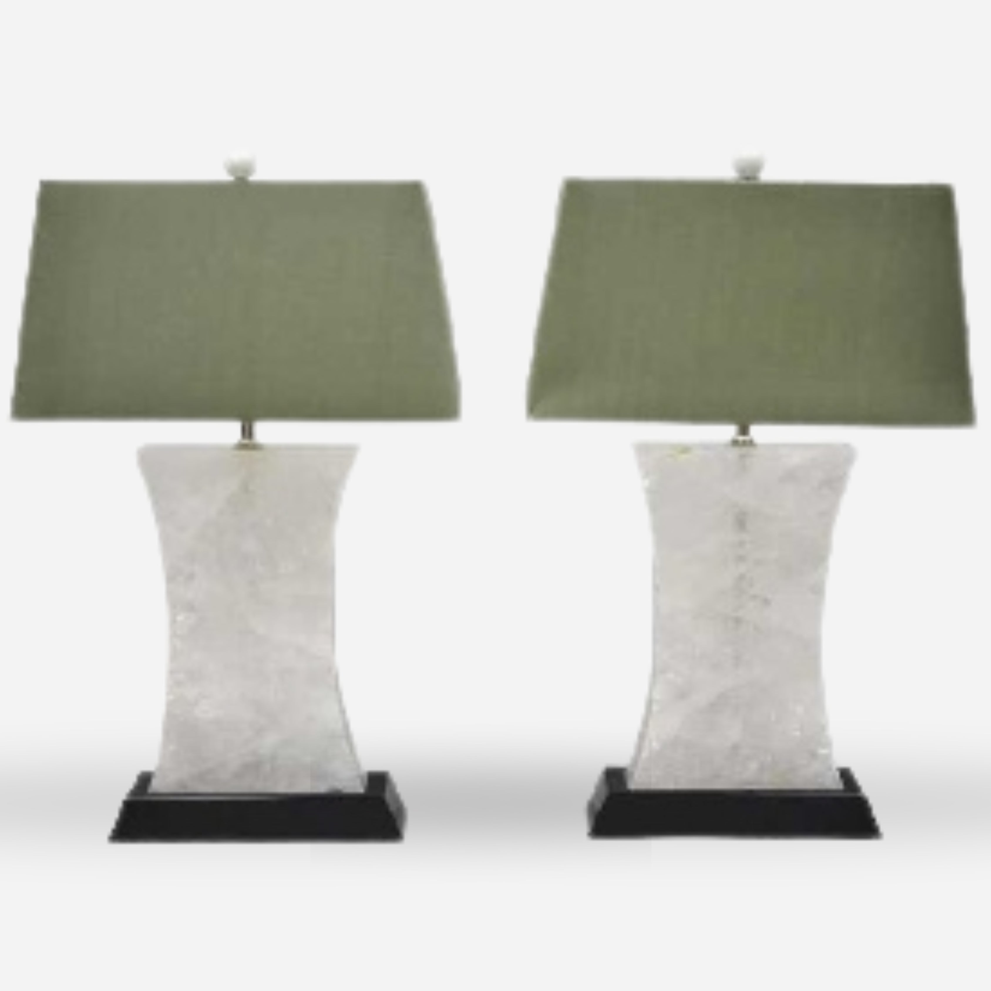 Pair of Rock Crystal QuartzTable Lamps