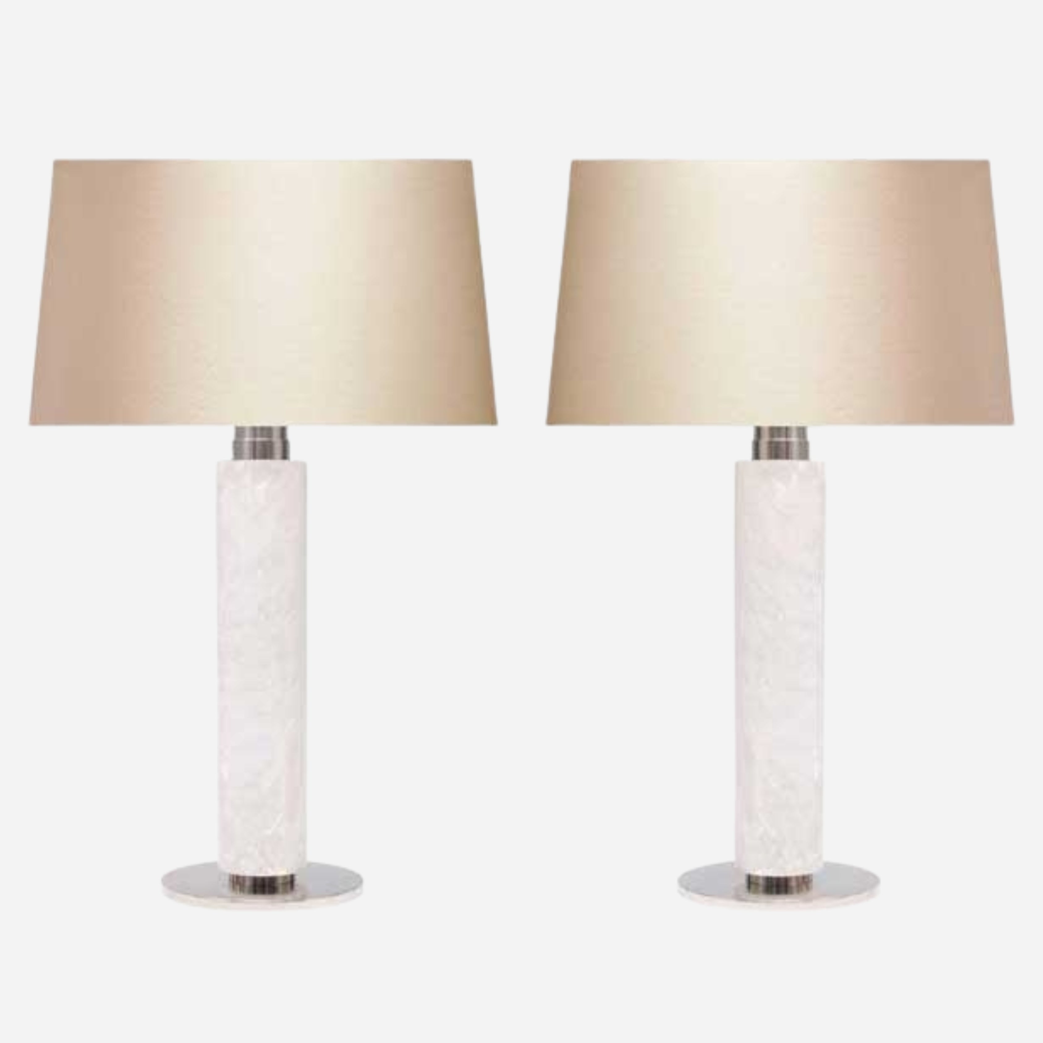 Pair of Rock Crystal QuartzTable Lamps