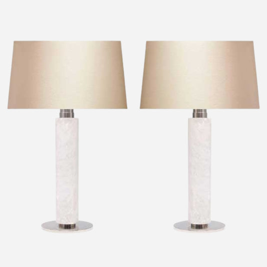 Pair of Rock Crystal QuartzTable Lamps