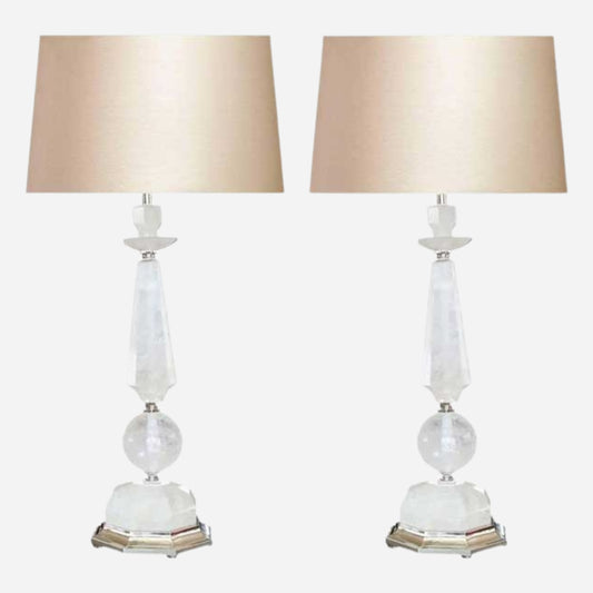 Pair of Rock Crystal QuartzTable Lamps