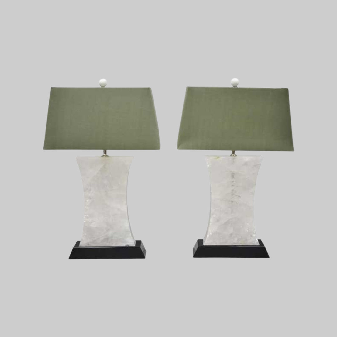 Pair of Rock Crystal QuartzTable Lamps