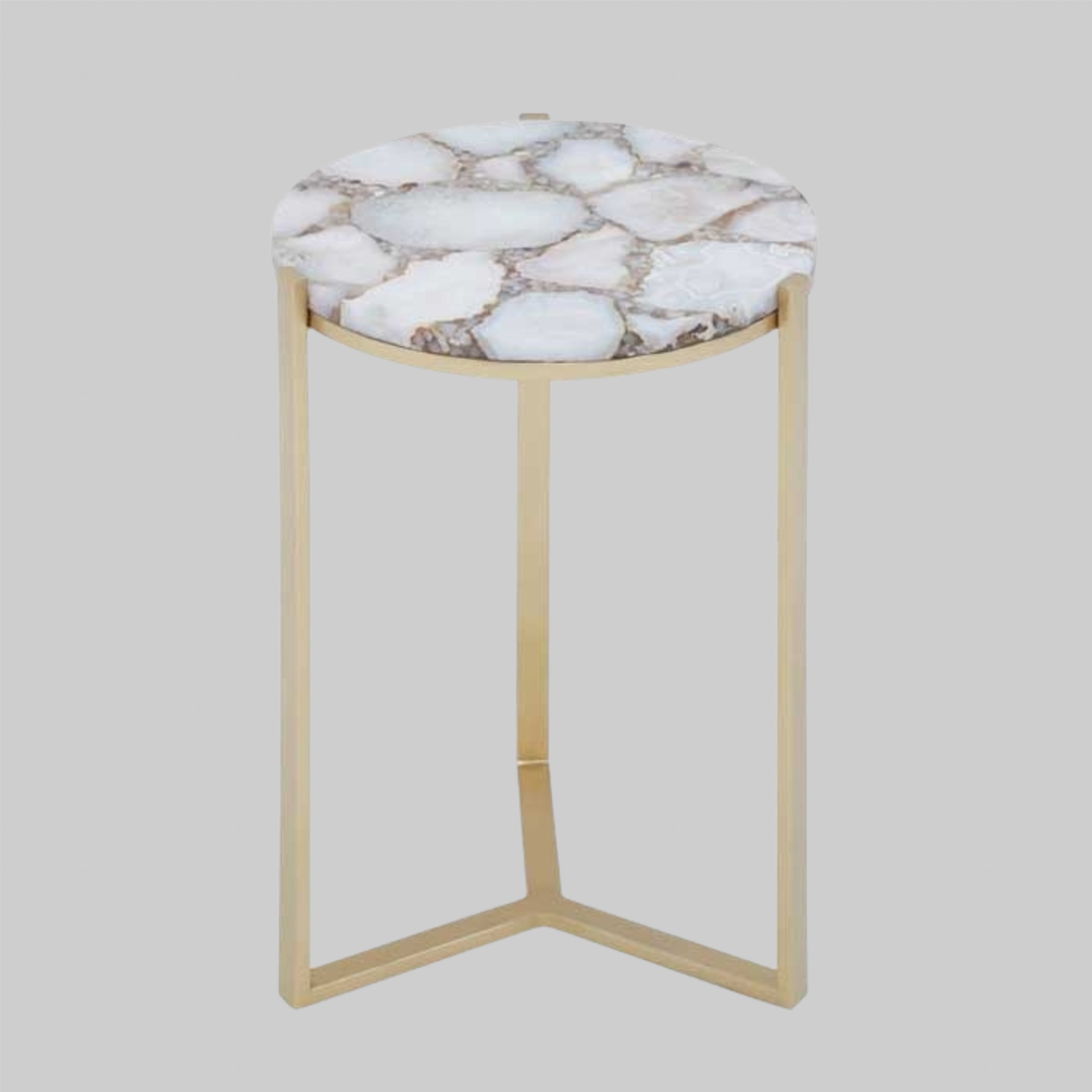 Ivory & Gold Agate Side Table