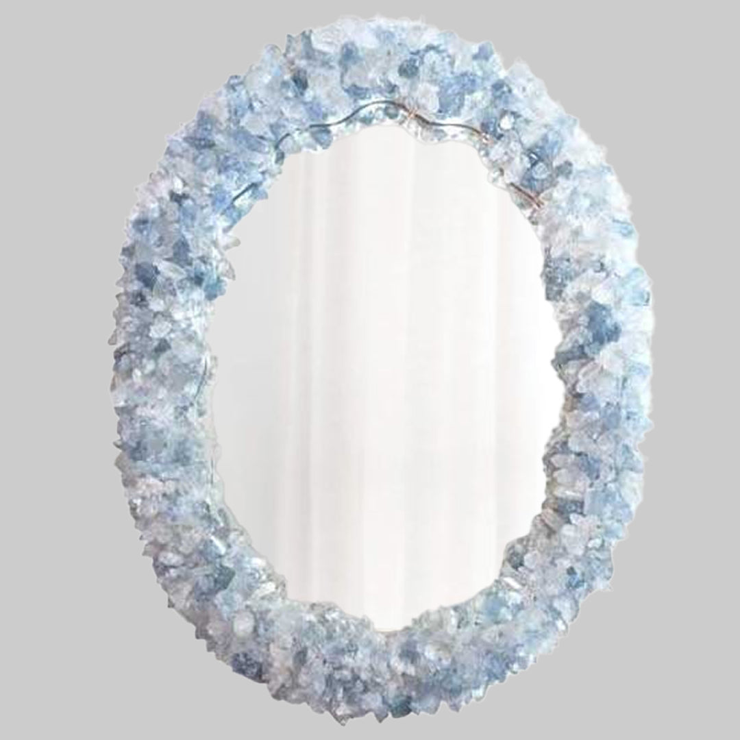 Blue Geode Enrusted Designs Frame Mirror