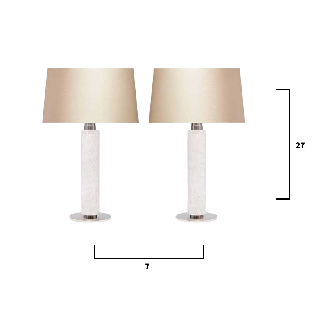 Pair of Rock Crystal QuartzTable Lamps