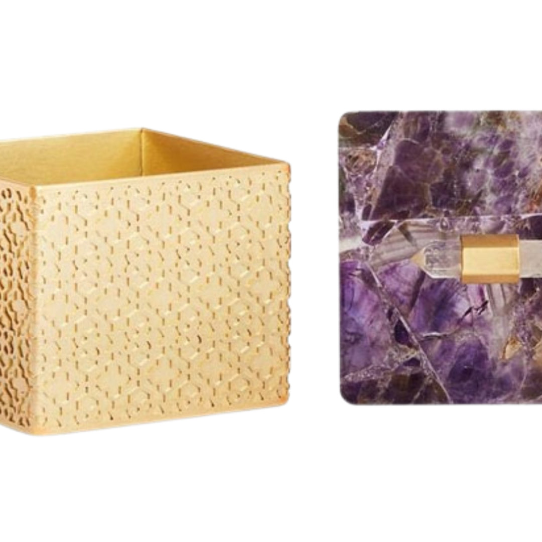 Square Filigree Box In Amethyst