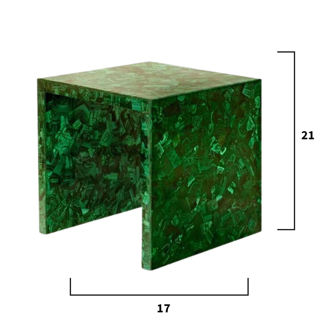 Malachite Finish Bronze Cross Table