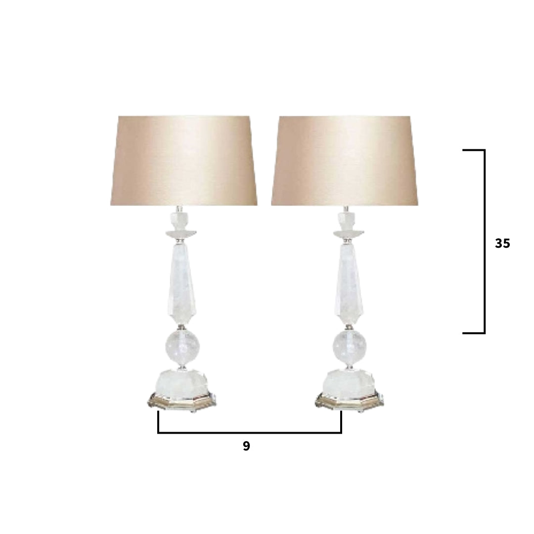 Pair of Rock Crystal QuartzTable Lamps