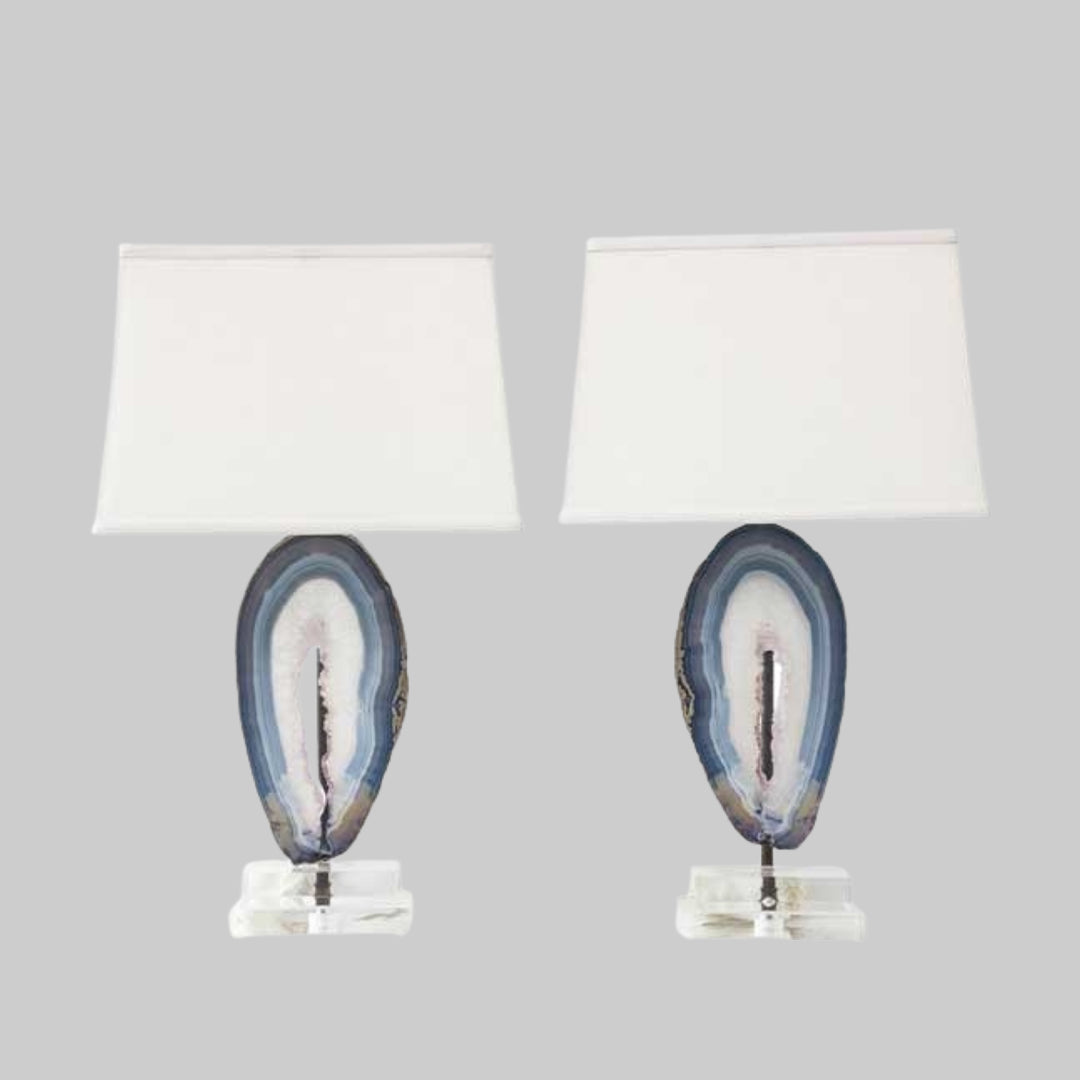 Agate Table Lamps - a Pair