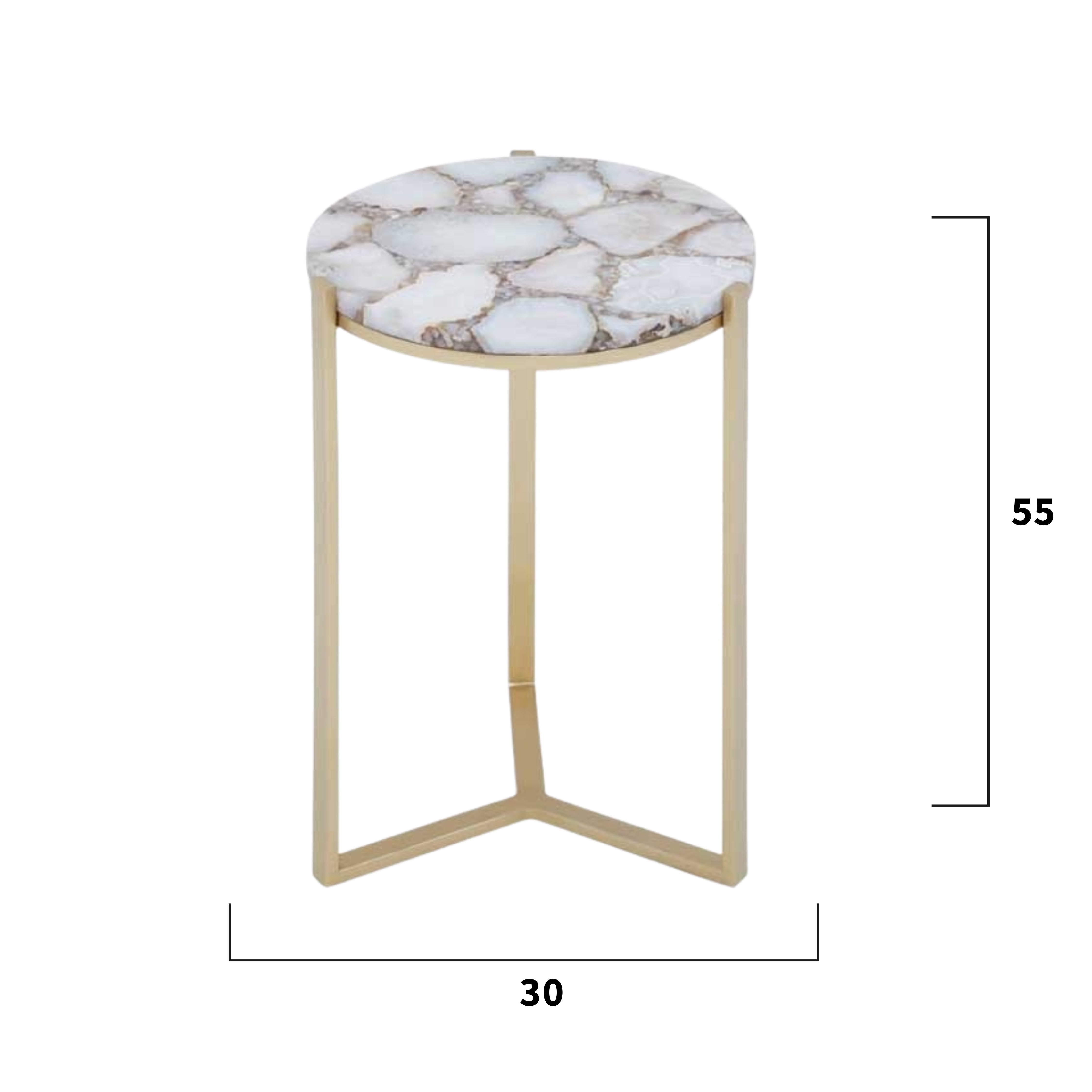 Ivory & Gold Agate Side Table