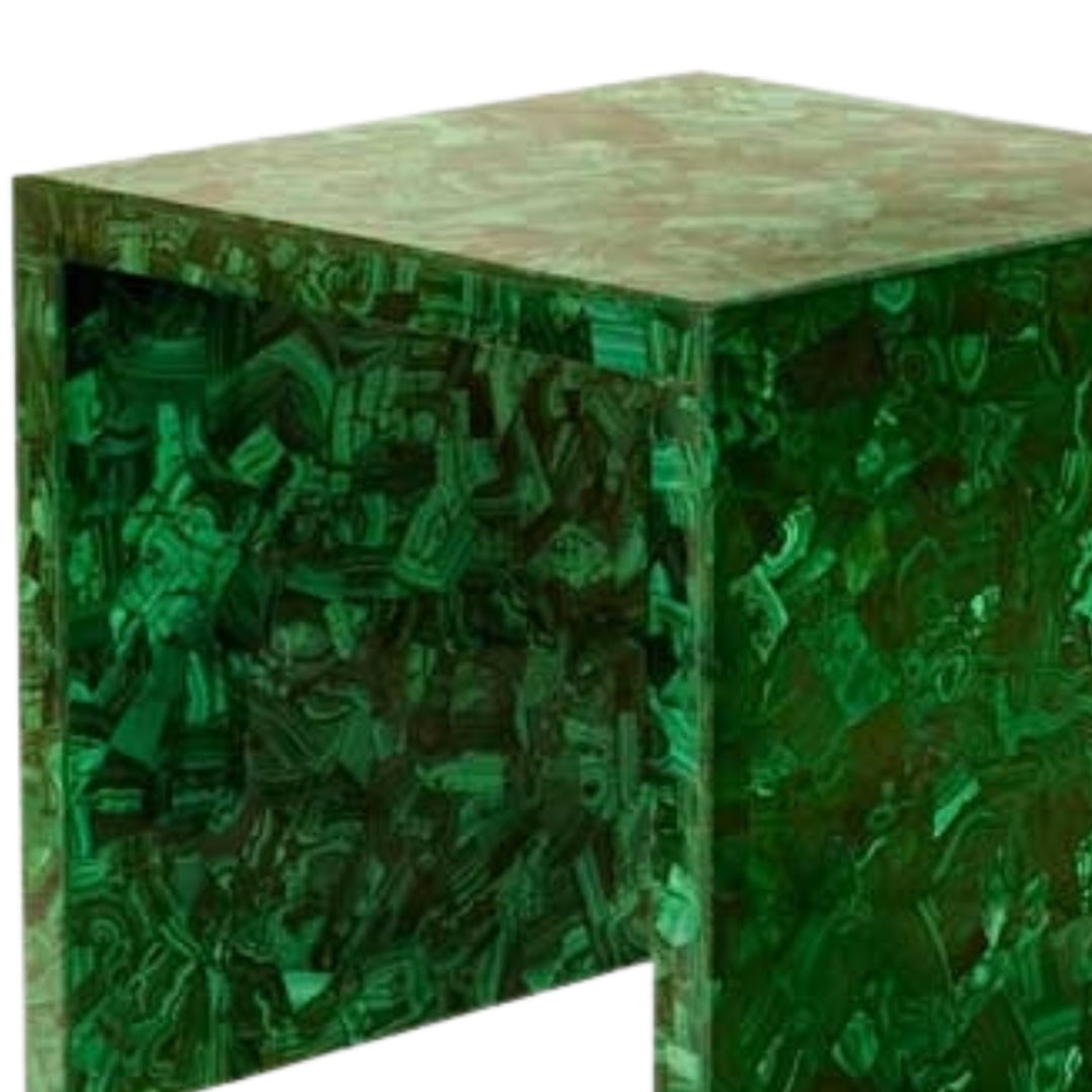 Malachite Finish Bronze Cross Table