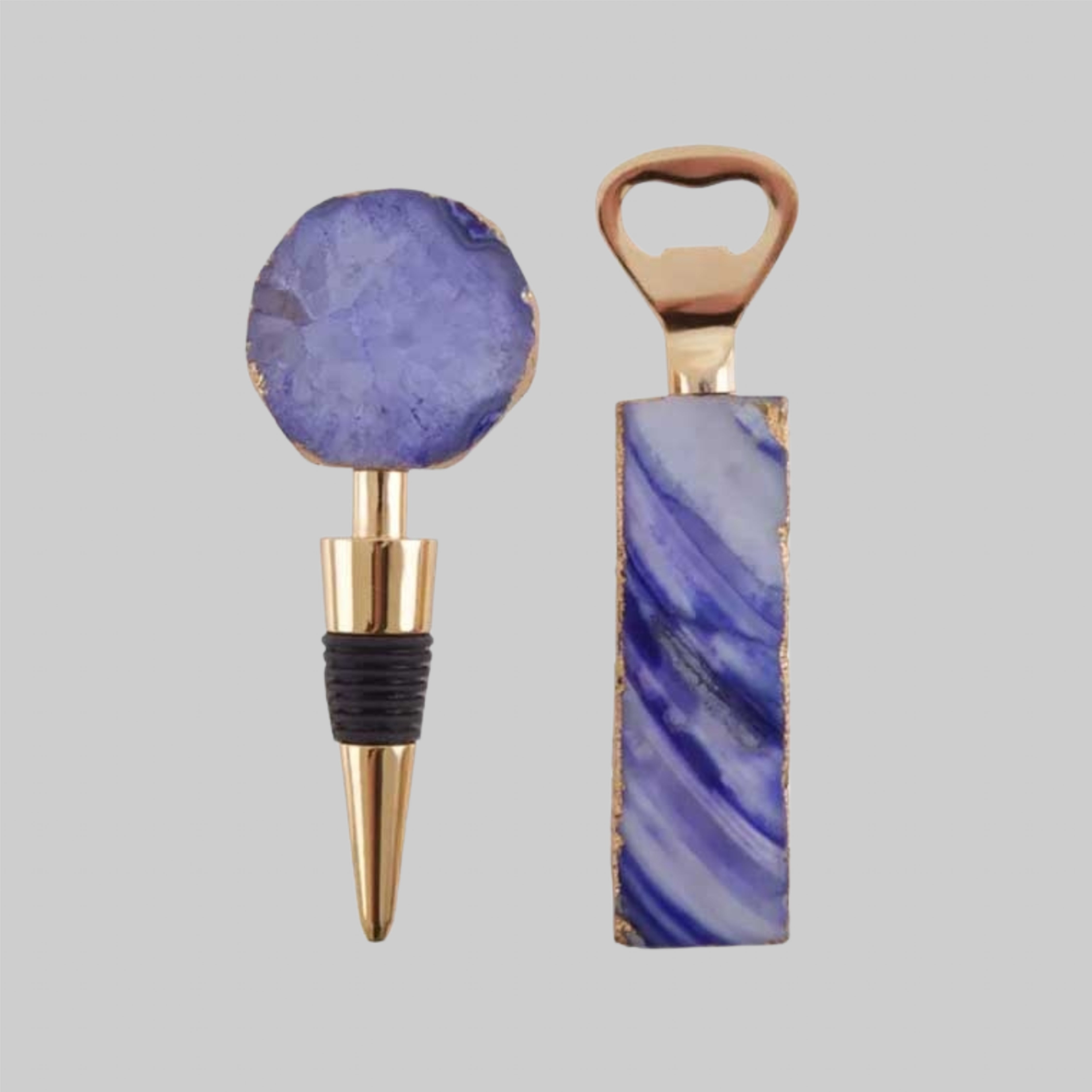 Agate Bottle Opener & Stopper Set