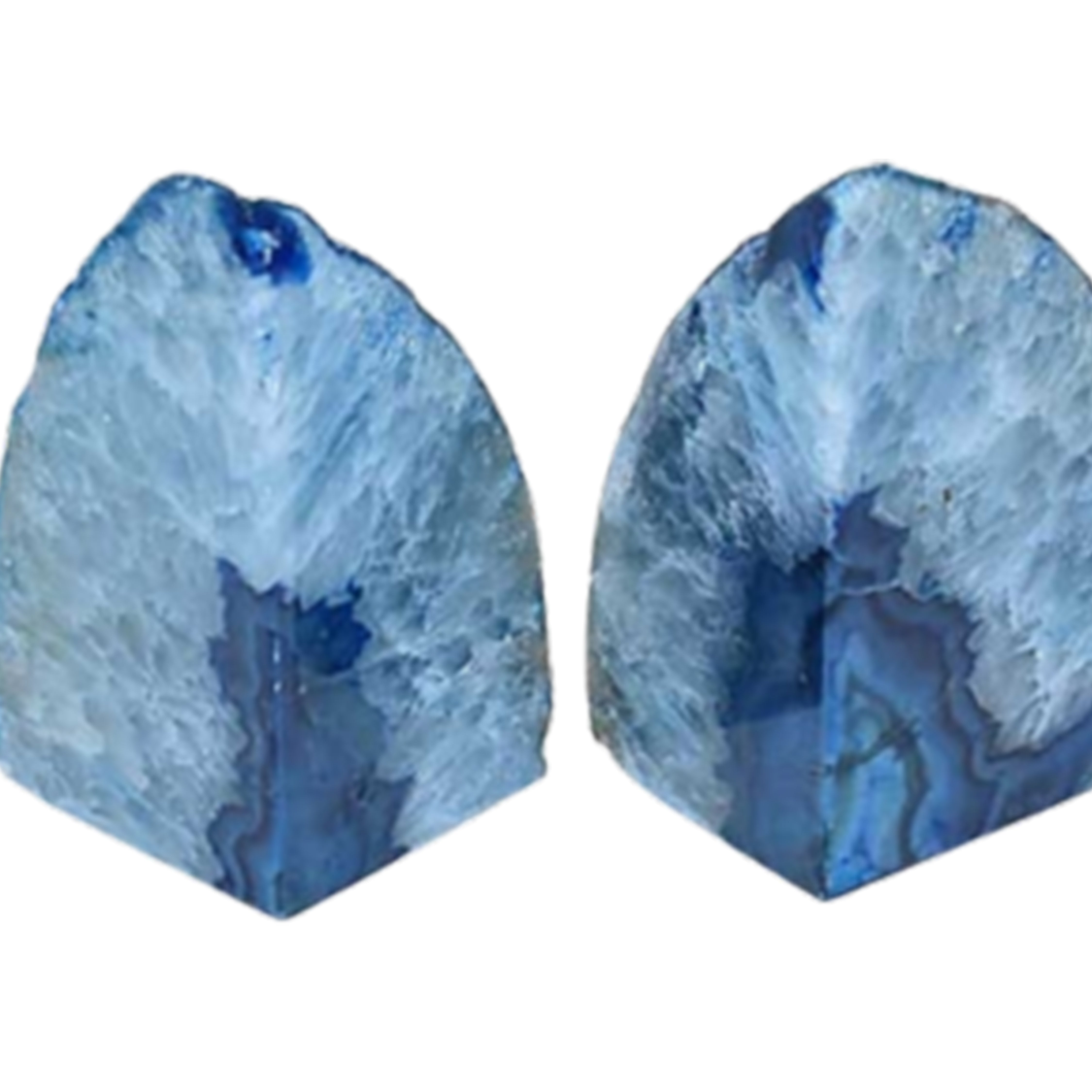 2 Agate Bookends in Blue