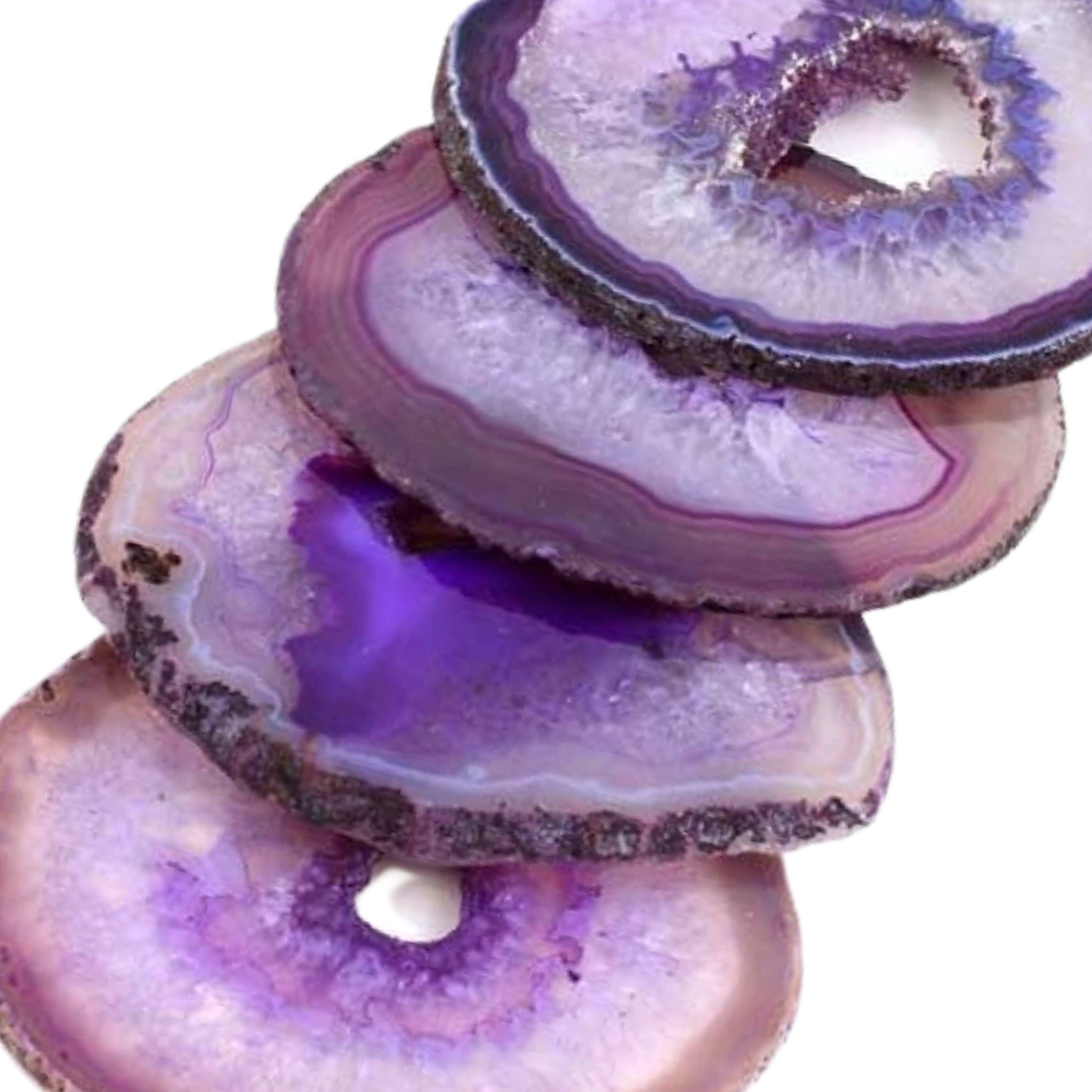 4 Purple Agate Coaster Set