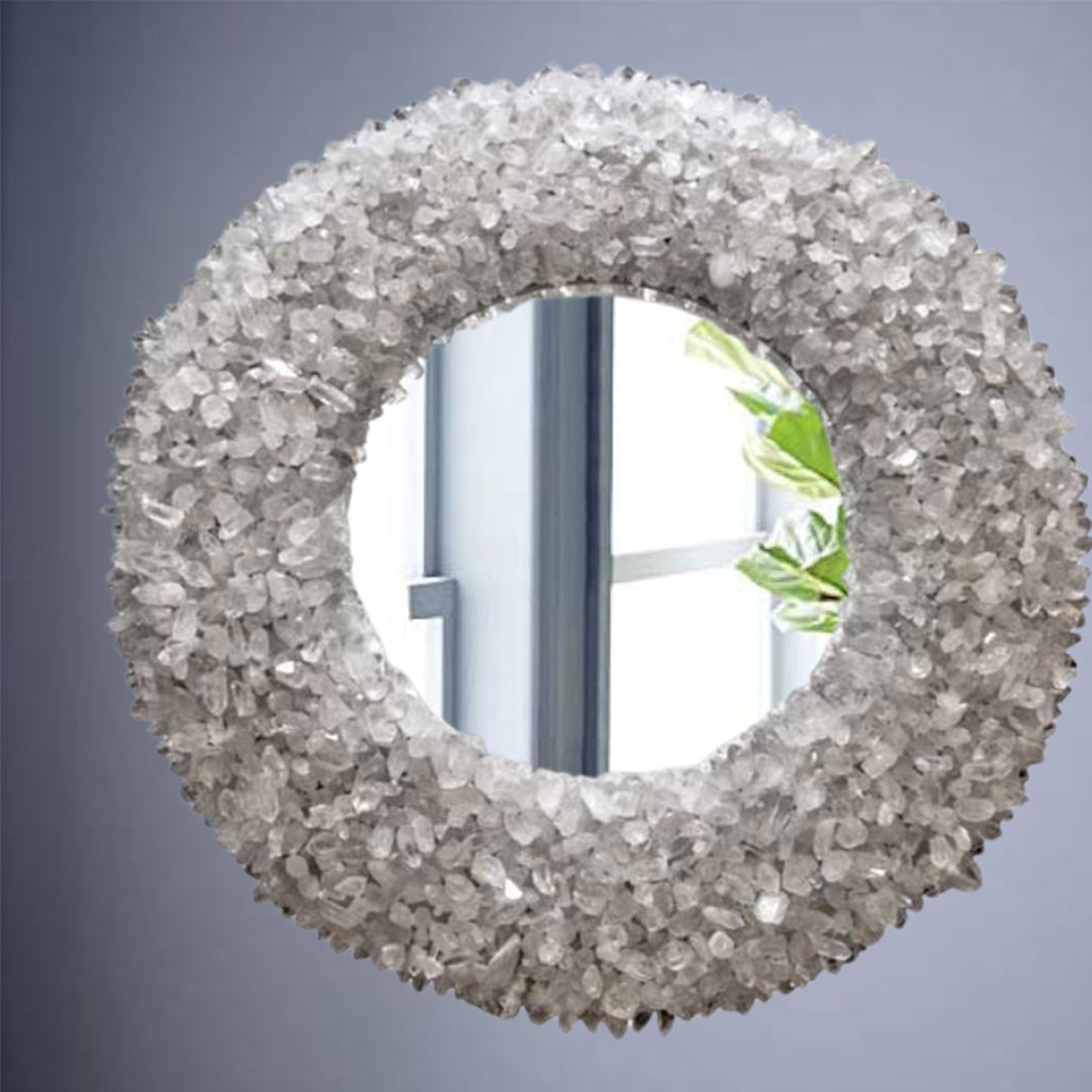 Quartz Crystal Circular Mirror