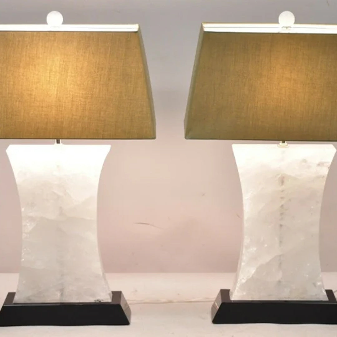 Pair of Rock Crystal QuartzTable Lamps