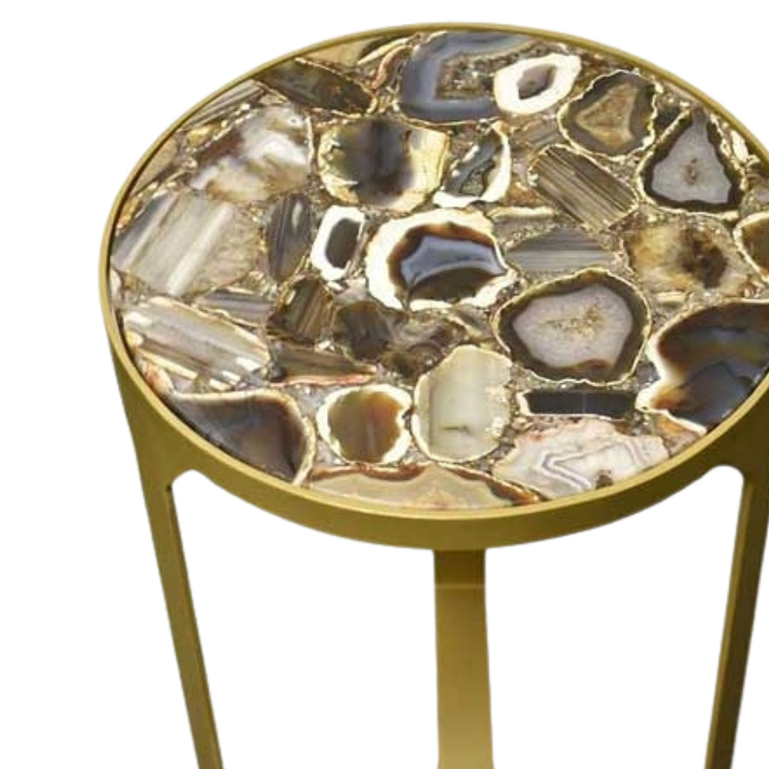 Round Agate Composite Side Table