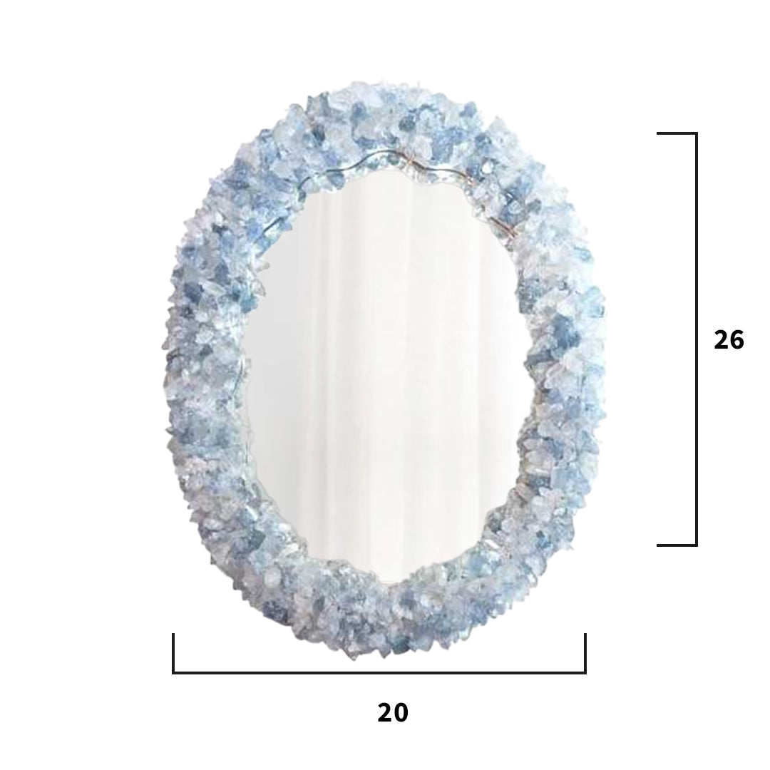 Blue Geode Enrusted Designs Frame Mirror