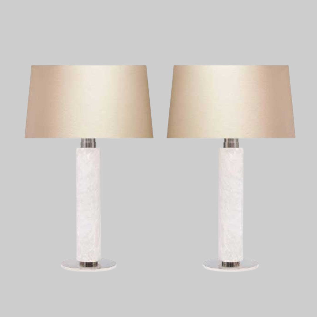 Pair of Rock Crystal QuartzTable Lamps