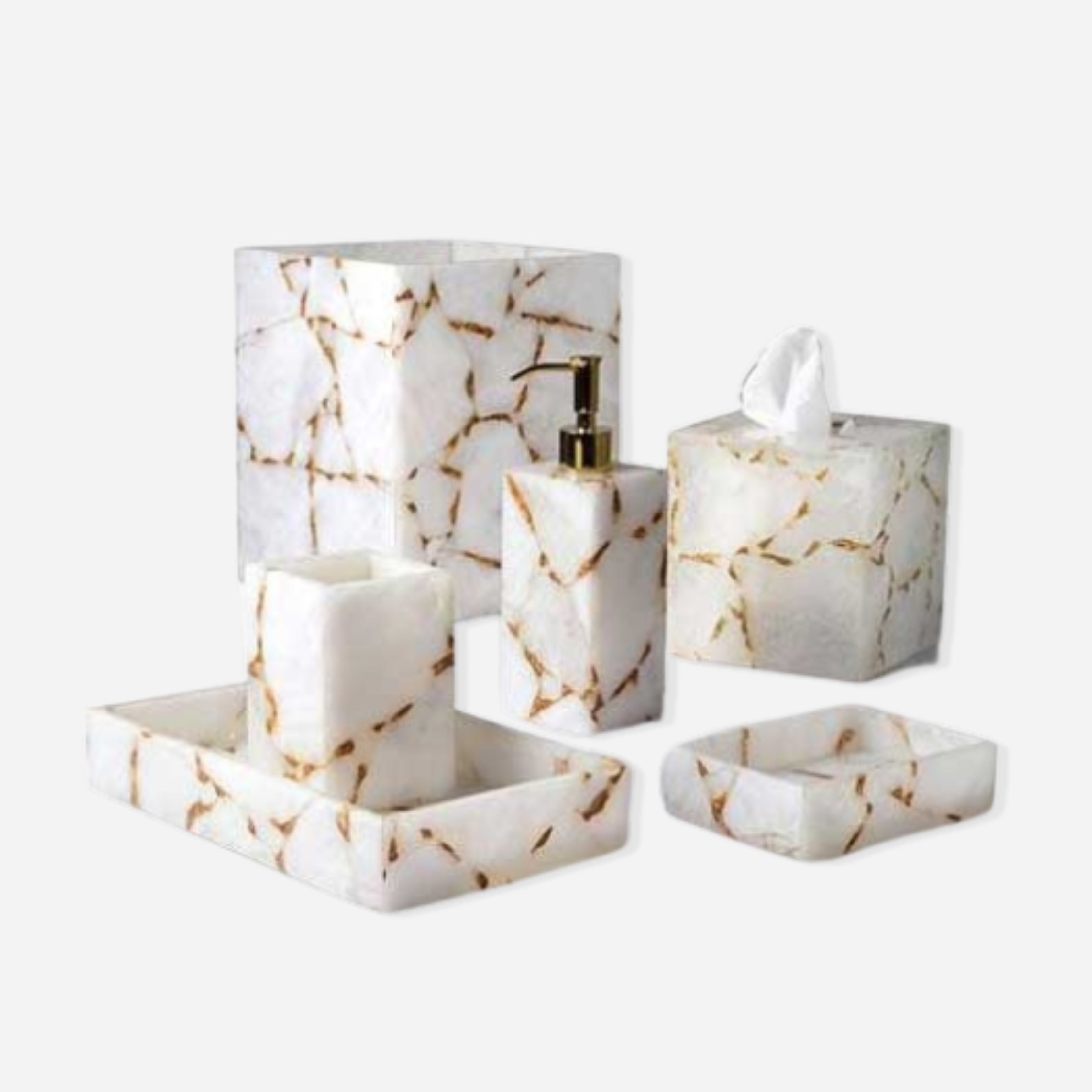 Milky Quartz Bath Set