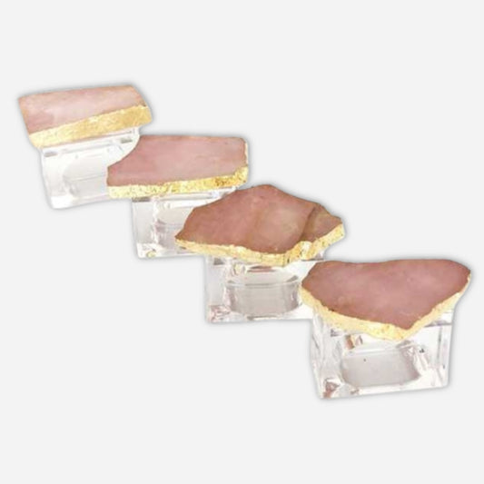 4 Rose Quartz Napkin Rings