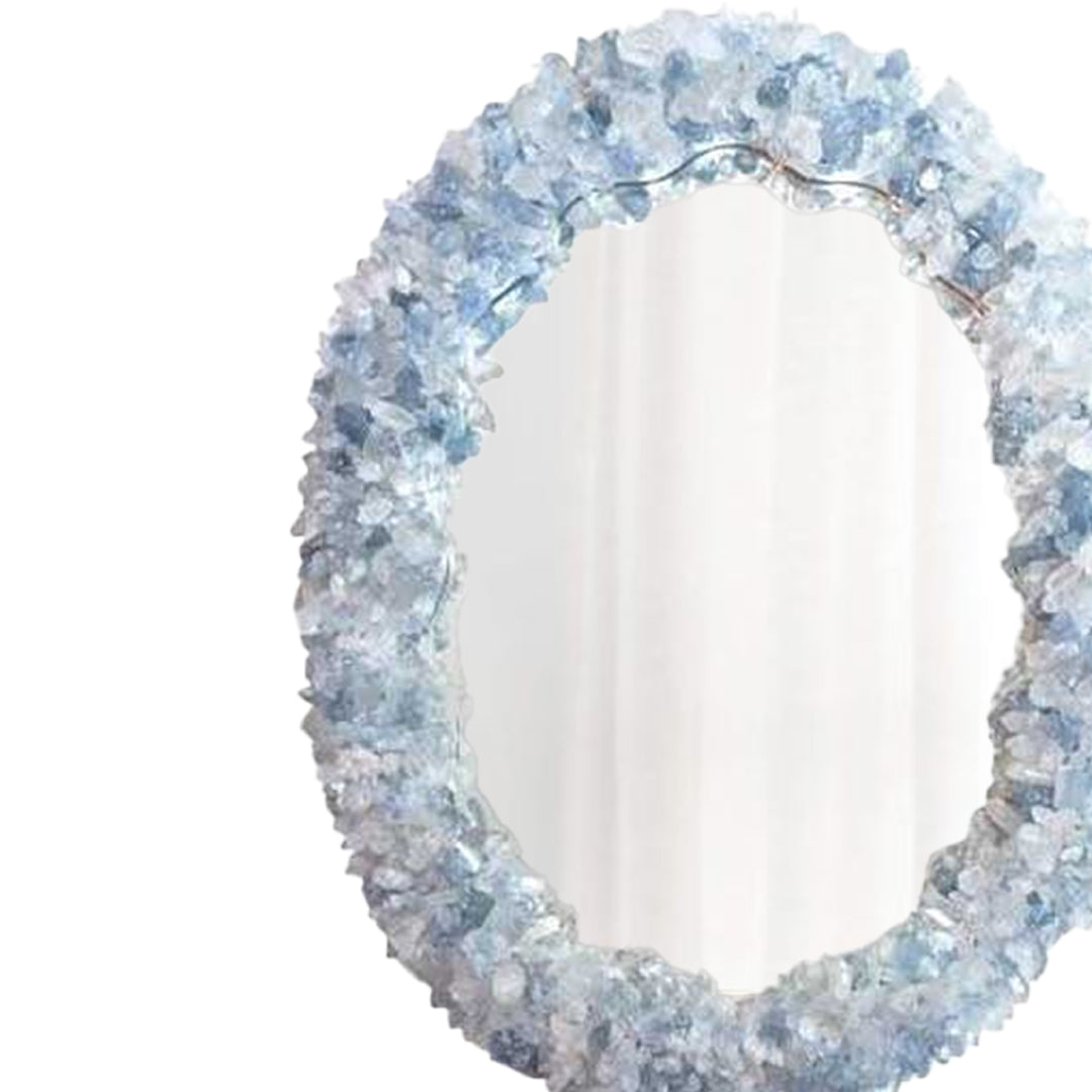 Blue Geode Enrusted Designs Frame Mirror