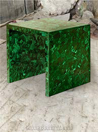 Malachite Finish Bronze Cross Table