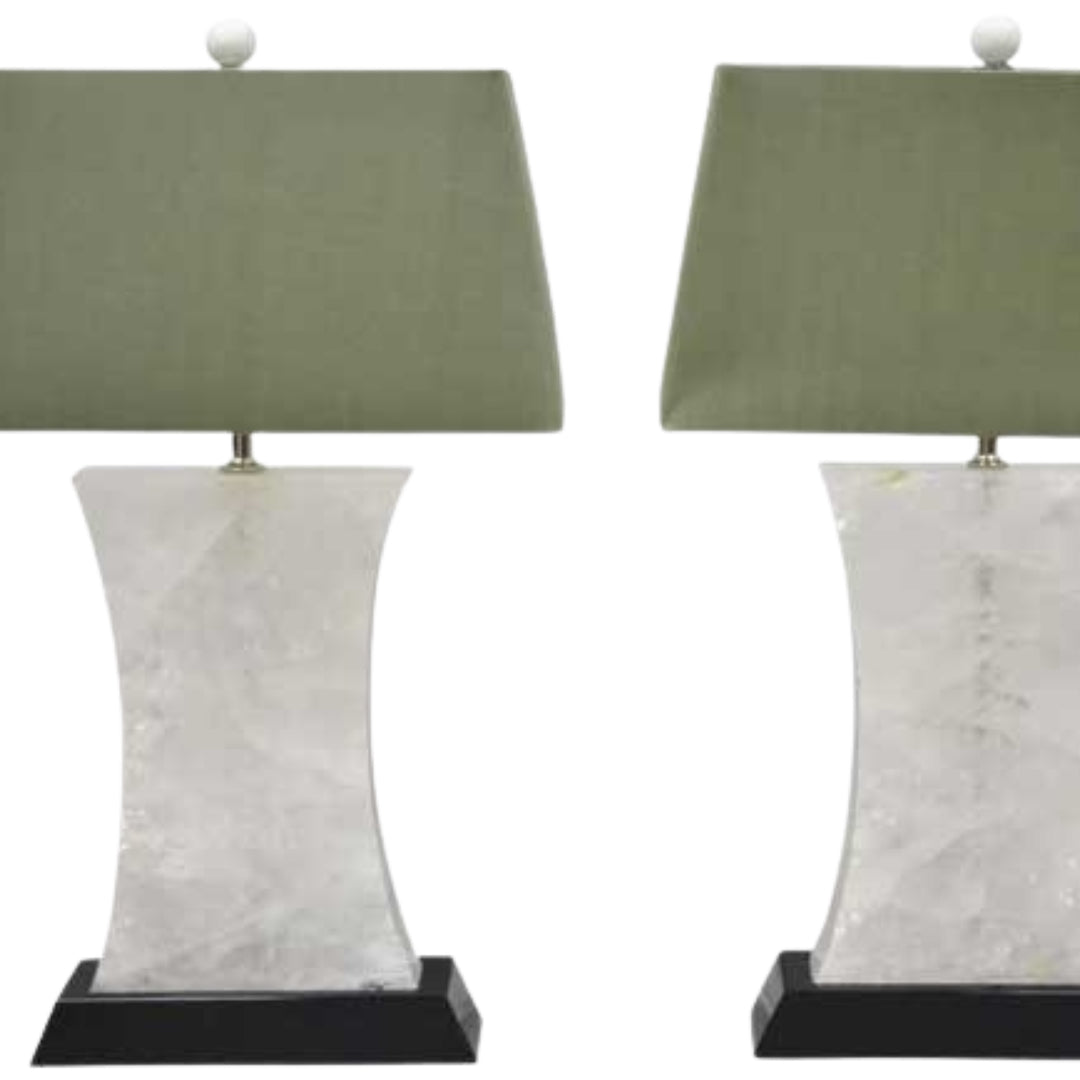 Pair of Rock Crystal QuartzTable Lamps