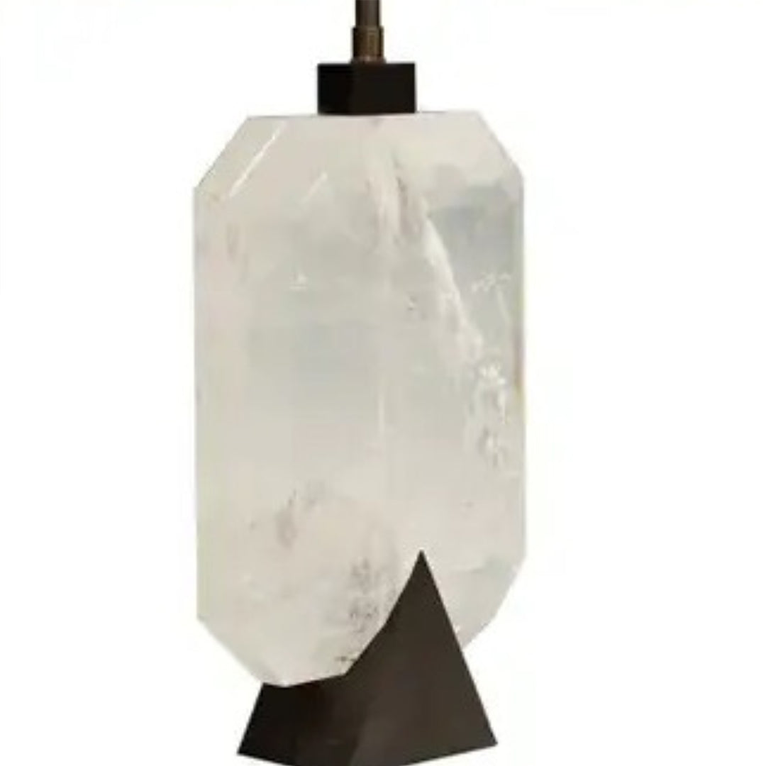 Pair of Diamond Form Rock Crystal Quartz Lamps