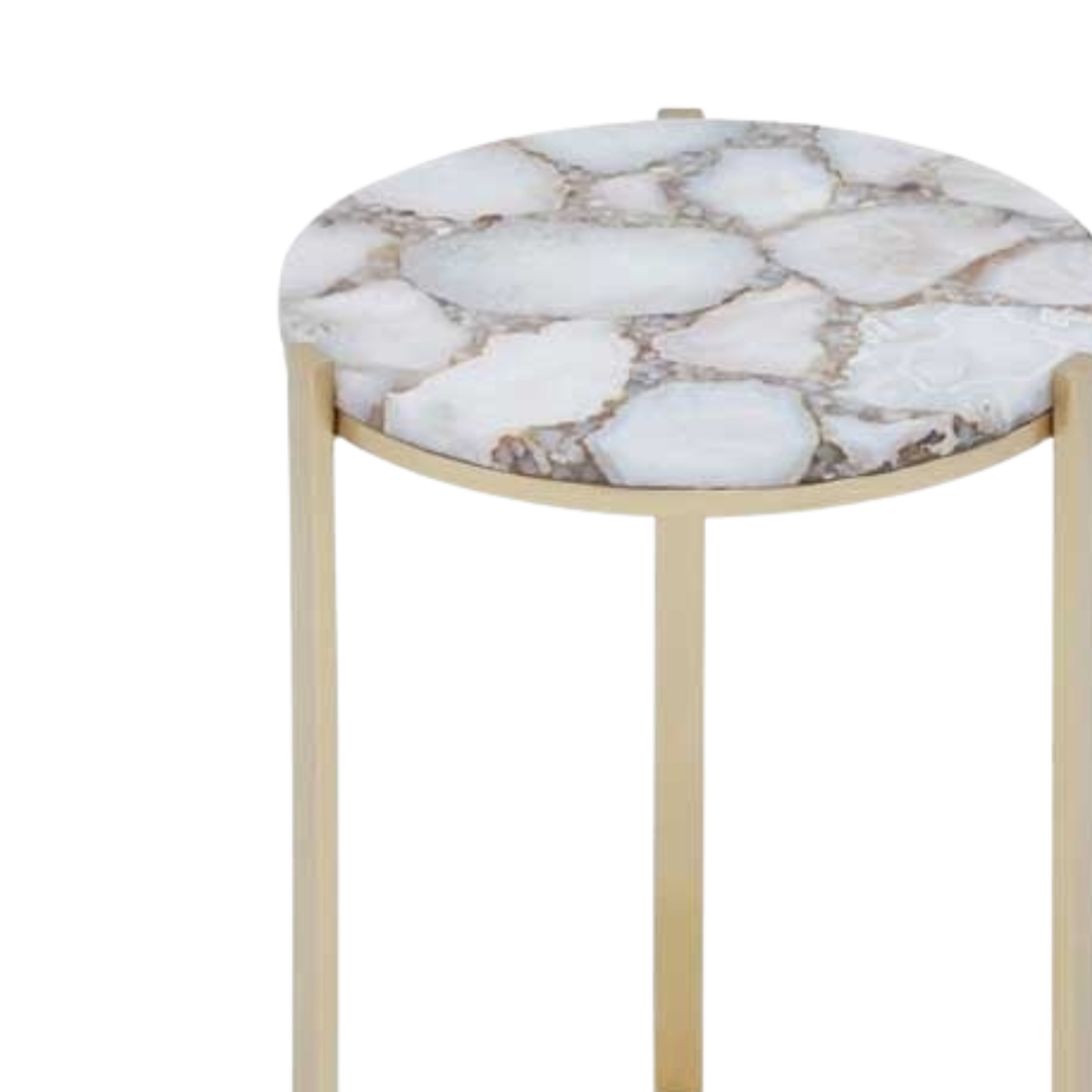 Ivory & Gold Agate Side Table