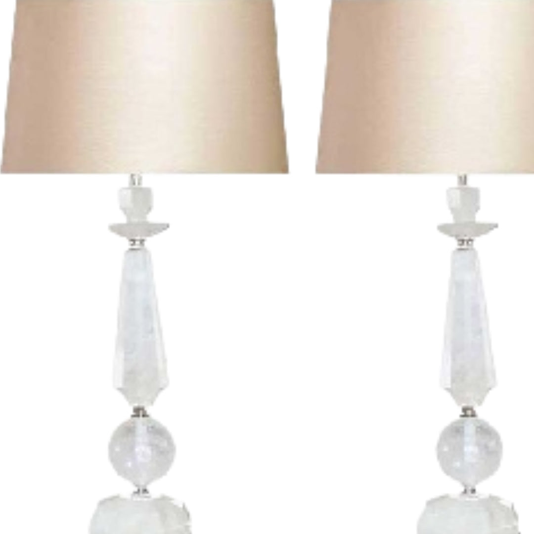 Pair of Rock Crystal QuartzTable Lamps