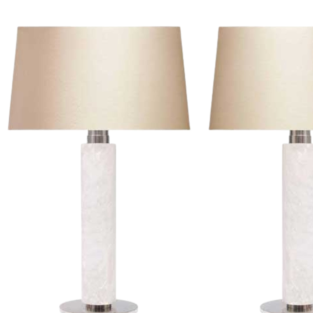 Pair of Rock Crystal QuartzTable Lamps