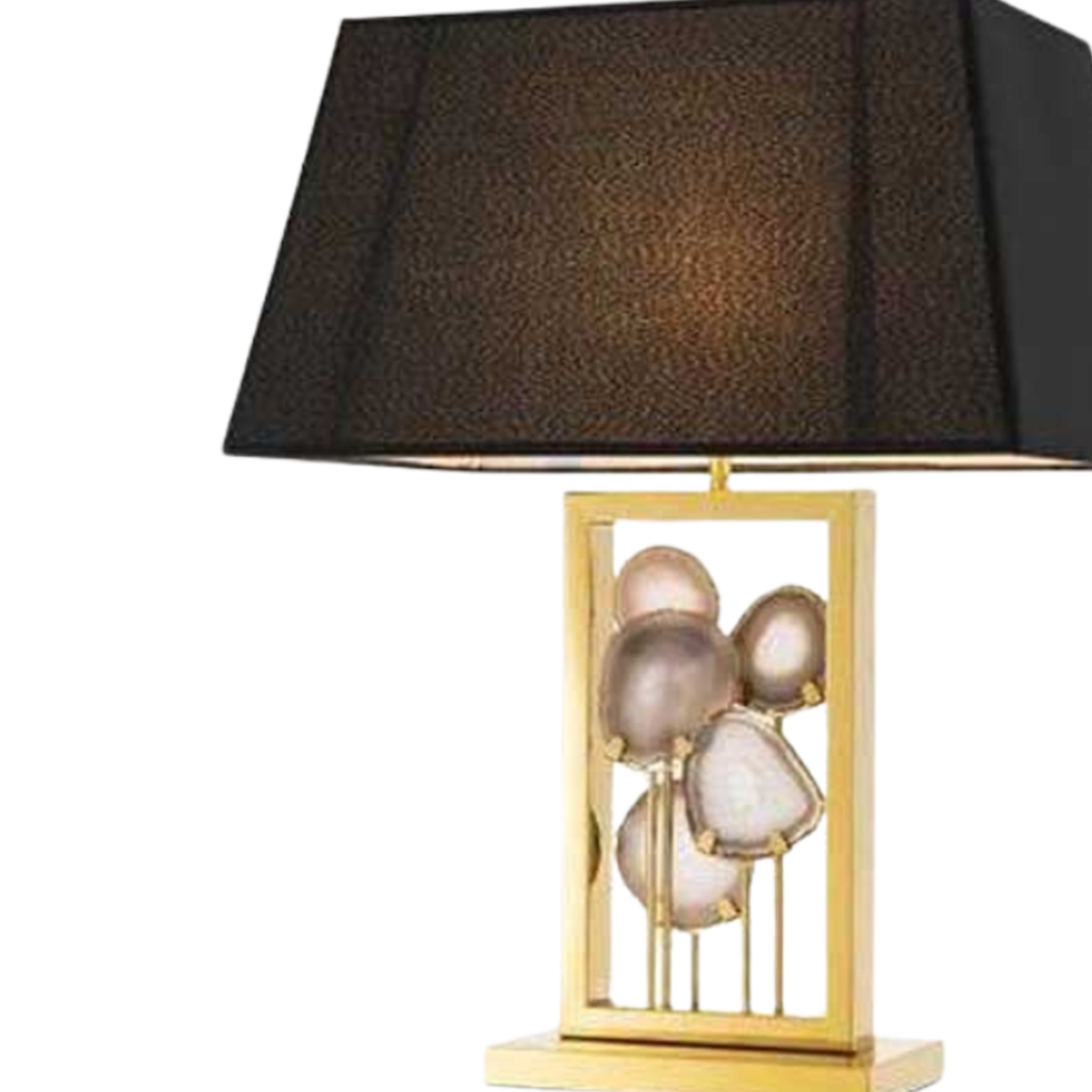 Table Lamp Agate Decor - Gold Finish