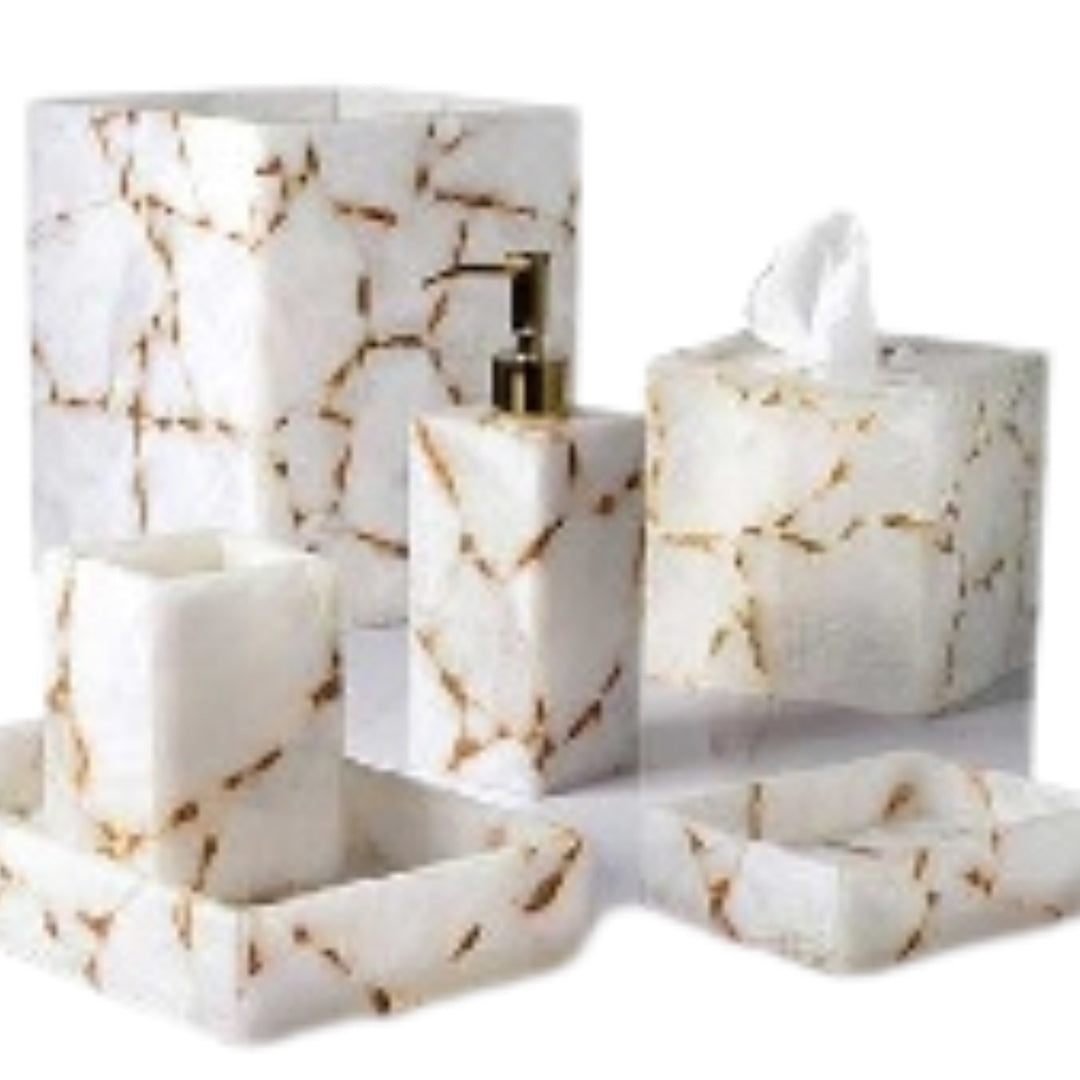 Milky Quartz Bath Set