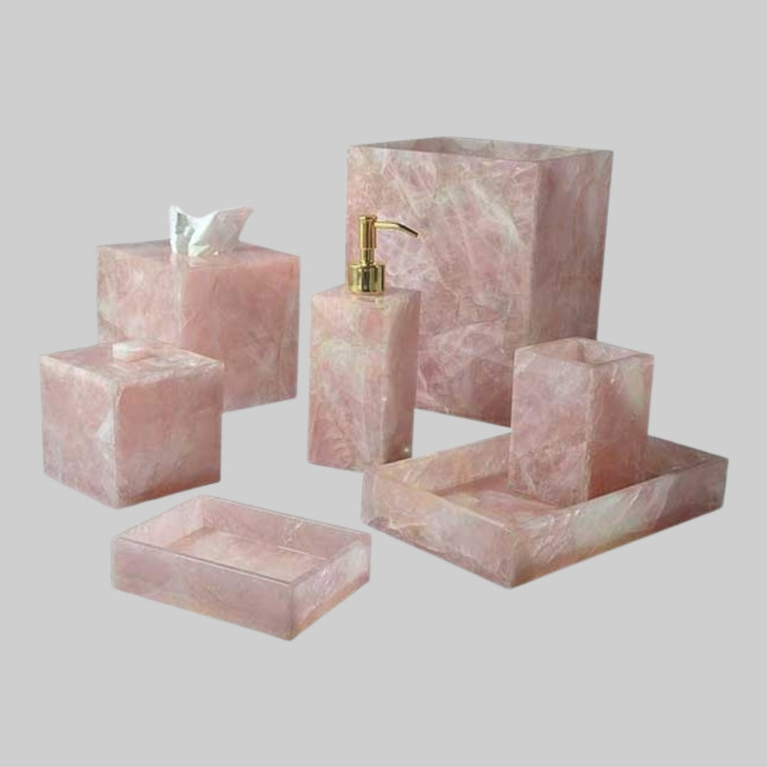 Rose Quartz Bath Set